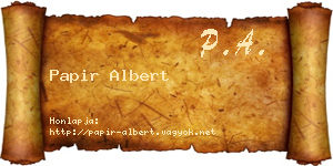 Papir Albert névjegykártya